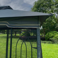 13x10 Outdoor Patio Gazebo Canopy Tent with Ventilated Double Roof and Mosquito Net