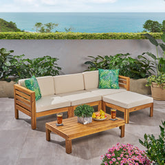 Cambridge L Shape Sofa Set with Ottoman and Table