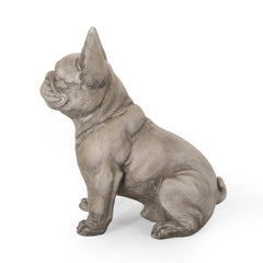 Dog Garden Sculpture, Outdoor French Bulldog Garden Statue, Gray