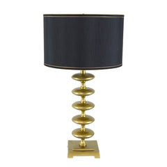 16x16x29.8 Gold and Black Table Lamp with Contemporary Disc Design