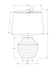Modern Cream Concrete Table Lamp with Ivory Shade