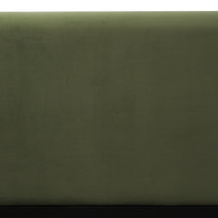 King Size Platform Bed with Velvet Fabric and Curved Headboard