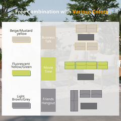 K&K 4-Piece Rope Patio Furniture Set