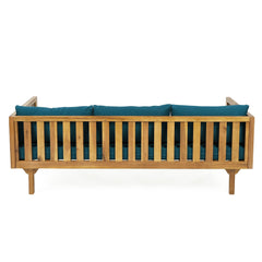 Claremont 3 Seater Daybed with Rattan Arms and Acacia Wood Frame