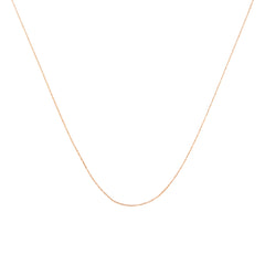 Solid 10K Yellow Gold 0.5mm Slim and Dainty Unisex 18" Rope Chain Necklace