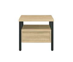 Oak Finish Nightstand with 1 Drawer and 1 Shelf