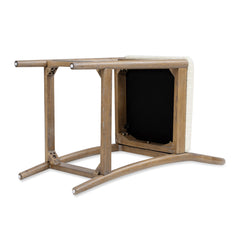 27" Upholstered Counter Stool Set of 2 with Arched Wood Back