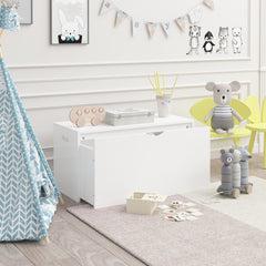 Toy Storage Organizer With Rolling Drawer, Chest With Wheels, Large Pull Out Bin For Nursery - White