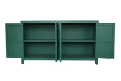 59in Green Accent Cabinet with 4 Doors Mid Century Modern Buffet