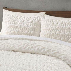 Full/Queen Ruched Fur Down Alternative Comforter Set