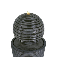 31.5' Tall Striped Concrete Column Fountain with LED Light - Gray Concrete Design