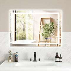 Defogging LED Bathroom Mirror with Memory Function and Anti-Fog