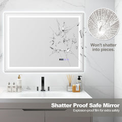 Defogging LED Bathroom Mirror with Memory Function and Anti-Fog