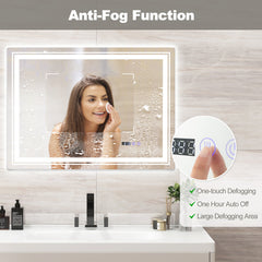 Defogging LED Bathroom Mirror with Memory Function and Anti-Fog