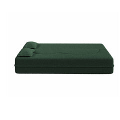 Modern Floor Sofa, With 2 Pillows, Convertible Teddy Fabric Foam Filled Bed