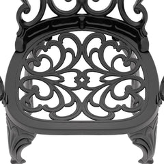 5-Piece Set Of Cast Aluminum Patio Furniture With Off-White Cushions