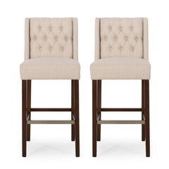 Solstara Upholstered Dining Barstool with Button Tufted and Wing Back