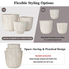 U_STYLE Lightweight MGO Planter Set of 3