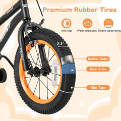 14-Inch Kids Bike Sport Bicycle for 3-5 Years Old with Adjustable Seat-14 inches
