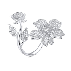 925 Sterling Silver Plated Platinum Pavé Setting CZ 0.2cm Ring