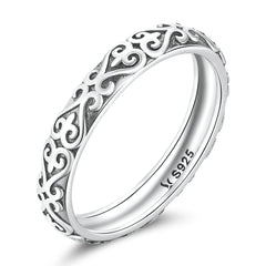 925 Oxidized Silver 0.3cm Ring Size 6.0 for Women