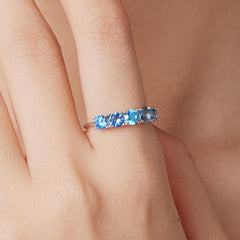 925 Sterling Silver Ring with White Gold Plating for Women, Size 6.0