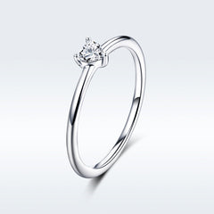 925 Sterling Silver Ring Size 6.0 with CZ and Platinum Plating for Women