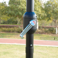 15 x 9 ft Double-Sided Outdoor Market Umbrella with Lights and Base – Blue