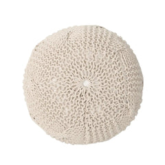 Bordeaux Knitted Cotton Round Pouf