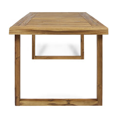 Outdoor Acacia Wood 7-Piece Dining Set with Cushions