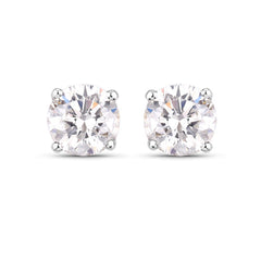 0.54 Carat Genuine White Diamond 14K White Gold Earrings