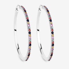 2.24 Carat Genuine Multi Sapphire .925 Sterling Silver Earrings
