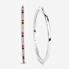 2.24 Carat Genuine Multi Sapphire .925 Sterling Silver Earrings