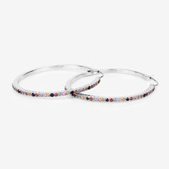 2.24 Carat Genuine Multi Sapphire .925 Sterling Silver Earrings