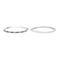 2.24 Carat Genuine Multi Sapphire .925 Sterling Silver Earrings
