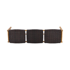Cambria Rustic 3-Seater Bench with Teak Finish Acacia Wood