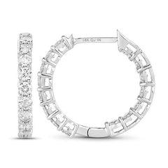 2.04 Carat Genuine Lab Grown Diamond 14K White Gold Earrings