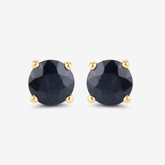 1.70 Carat Genuine Blue Sapphire 10K Yellow Gold Earrings