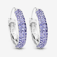 3.06 Carat Genuine Tanzanite .925 Sterling Silver Earrings