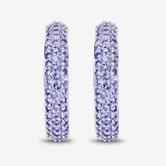 3.06 Carat Genuine Tanzanite .925 Sterling Silver Earrings