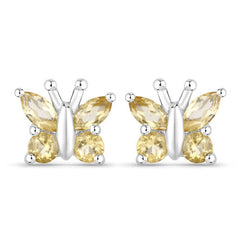 0.88 Carat Genuine Citrine .925 Sterling Silver Earrings