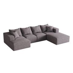 Modern Upholstered Sectional Boneless Couch Set