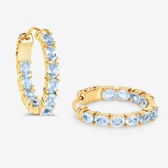 3.80 Carat Genuine Blue Topaz .925 Sterling Silver Earrings