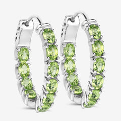 3.40 Carat Genuine Peridot .925 Sterling Silver Earrings