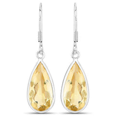 10.04 Carat Genuine Citrine .925 Sterling Silver Earrings