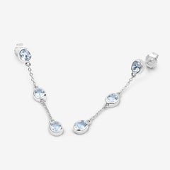 2.16 Carat Genuine Blue Topaz .925 Sterling Silver Earrings