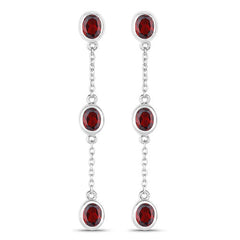 2.70 Carat Genuine Garnet .925 Sterling Silver Earrings