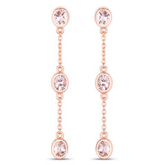 1.62 Carat Genuine Morganite .925 Sterling Silver Earrings