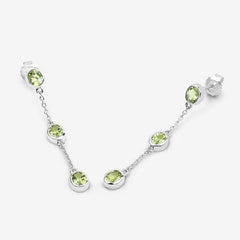 2.10 Carat Genuine Peridot .925 Sterling Silver Earrings