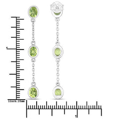 2.10 Carat Genuine Peridot .925 Sterling Silver Earrings